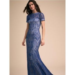 Tadashi Shoji long blue dress worn once